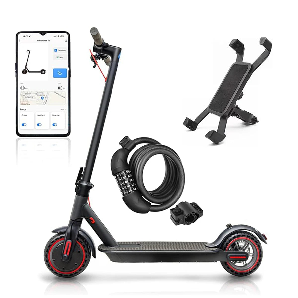 350W Folding Electric Scooter Aluminum Alloy 8.5" Tire 36V 10.4AH Lithium Battery With App Kick Scooter For Adults Escooter